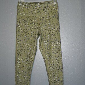 Zella Women Green Leopard Print Ankle Workout Athletic Sport Legging Size Small